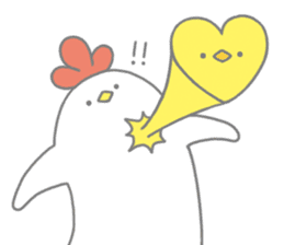 Strange chicken and chick sticker #12208754