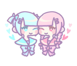 Kawaii girls of a sailor blouse sticker #12209041