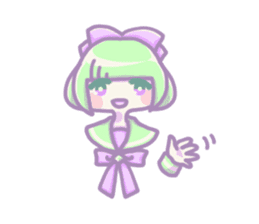 Kawaii girls of a sailor blouse sticker #12209043