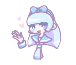 Kawaii girls of a sailor blouse sticker #12209047