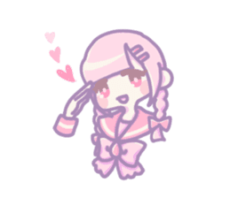 Kawaii girls of a sailor blouse sticker #12209048