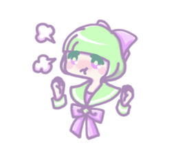 Kawaii girls of a sailor blouse sticker #12209058