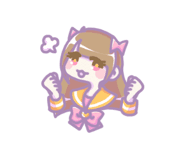 Kawaii girls of a sailor blouse sticker #12209066