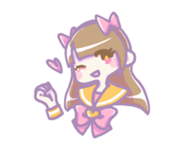 Kawaii girls of a sailor blouse sticker #12209067