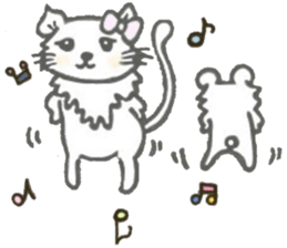 Well used! White cat sticker sticker #12209141