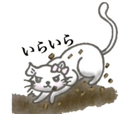 Well used! White cat sticker sticker #12209147