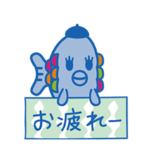 cute Blue Fish and Octopus sticker #12209412