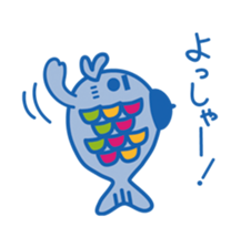 cute Blue Fish and Octopus sticker #12209414