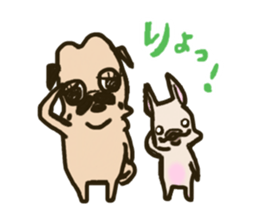 Pug with french bulldog sticker #12210743