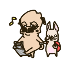 Pug with french bulldog sticker #12210747