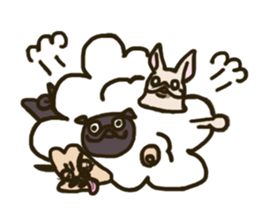 Pug with french bulldog sticker #12210753