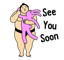 A cute Sumo wrestler animation English sticker #12211849