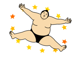 A cute Sumo wrestler animation English sticker #12211850
