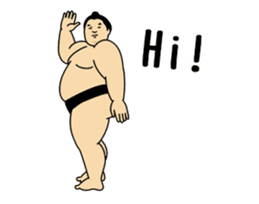 A cute Sumo wrestler animation English sticker #12211853