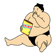 A cute Sumo wrestler animation English sticker #12211861