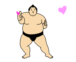 A cute Sumo wrestler animation English sticker #12211862