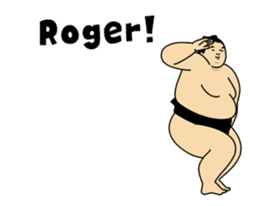 A cute Sumo wrestler animation English sticker #12211864