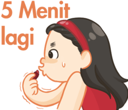 Red top girl sticker #12214064