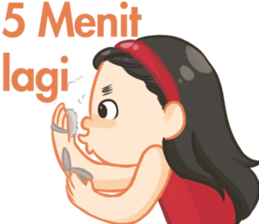 Red top girl sticker #12214065