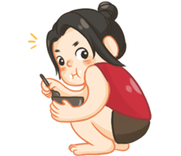 Red top girl sticker #12214071