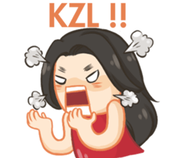 Red top girl sticker #12214074