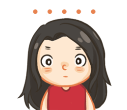 Red top girl sticker #12214079