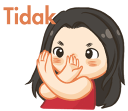 Red top girl sticker #12214084