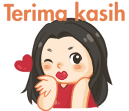 Red top girl sticker #12214088