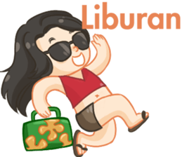 Red top girl sticker #12214091