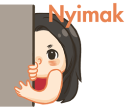 Red top girl sticker #12214095