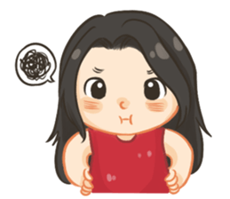 Red top girl sticker #12214099