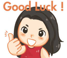 Red top girl sticker #12214100