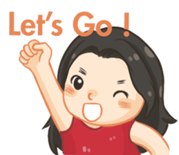 Red top girl sticker #12214101