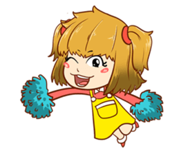 A ponytail little girl 2 + sticker #12218094