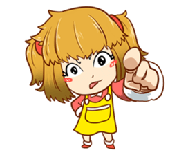 A ponytail little girl 2 + sticker #12218106