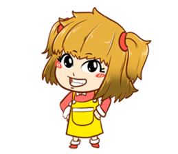 A ponytail little girl 2 + sticker #12218110