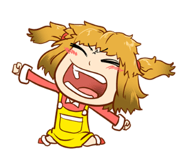 A ponytail little girl 2 + sticker #12218114