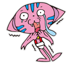 A funny pink cat sticker #12219583