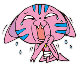 A funny pink cat sticker #12219584