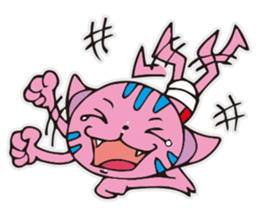 A funny pink cat sticker #12219585