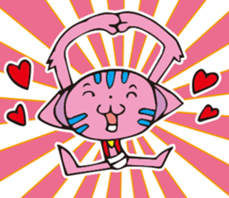 A funny pink cat sticker #12219592