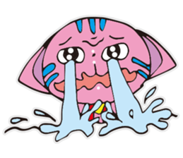 A funny pink cat sticker #12219599