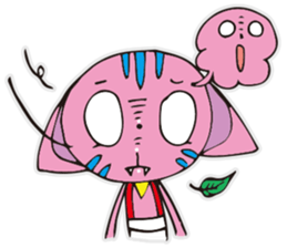 A funny pink cat sticker #12219602