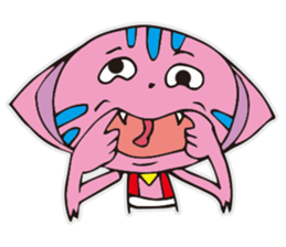 A funny pink cat sticker #12219614