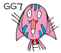 A funny pink cat sticker #12219617