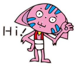 A funny pink cat sticker #12219620