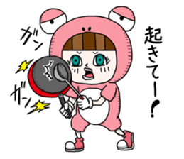 Glasses panda and pink frog sticker #12220051