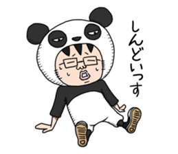 Glasses panda and pink frog sticker #12220052