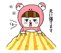 Glasses panda and pink frog sticker #12220068