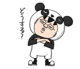 Glasses panda and pink frog sticker #12220071